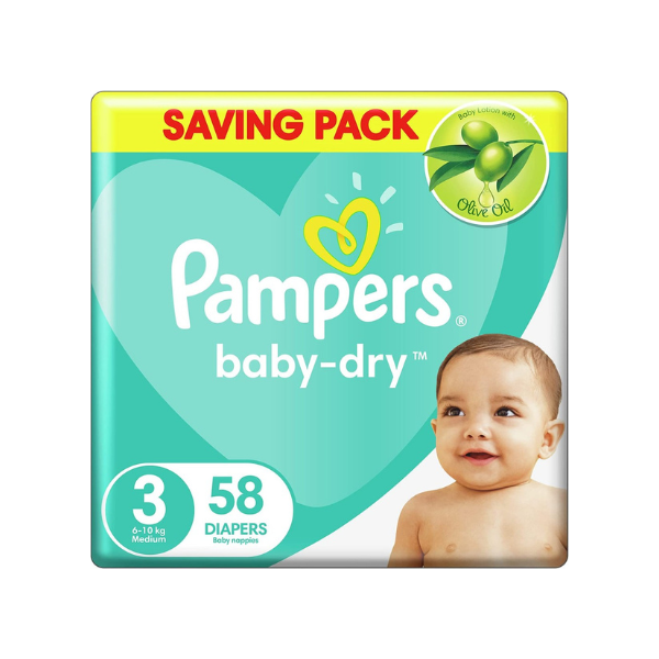 Pampers Diapers Size 3 ,58 Pcs ,6-10 KG.
