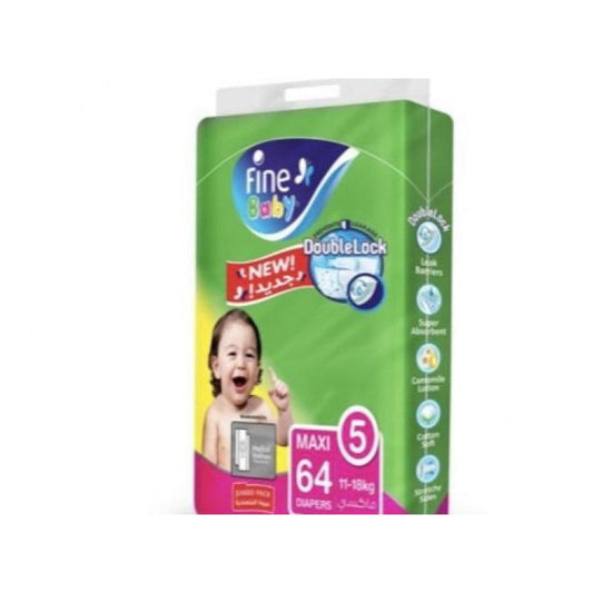 Fine Baby Diapers Size 5 ,64 Pcs ,11-18 KG