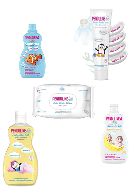 Penduline Baby Package ( Shampoo + Oil + Shower Gel + Wipes + Diaper Rash Cream)