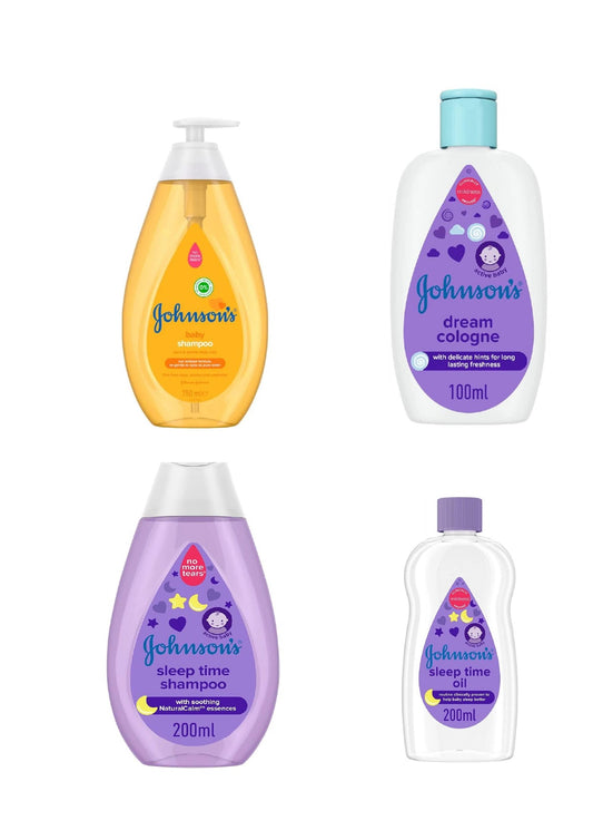 Saving Bundle 4 (shampoo Mega 750ml - Oil Sleep time 200ml - Cologne Dream 100ml- Sleep time shampoo 200ml )