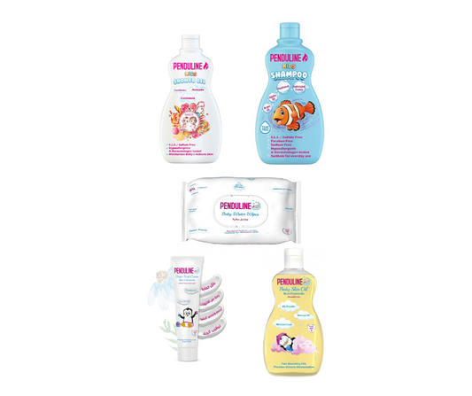 Penduline Saving Bundle 1  (Shampoo 250ml - Shower Jel 300ml- Wipes - Oil 100ml - Diaper Rash 75ml)