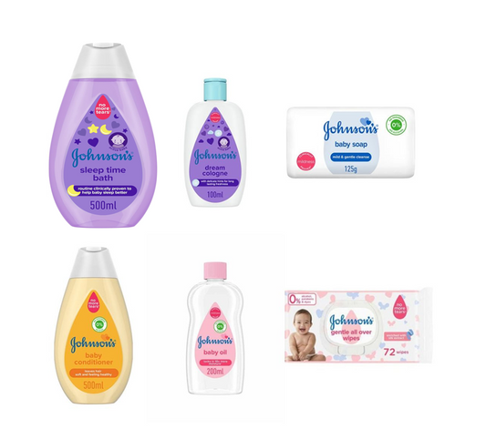 Baby set (Sleep Time Bath 500 ML, Cologne 100 ML, Conditioner 500 ML, Oil 200 ML, Baby Wipes 72 and Baby Soap Bar)