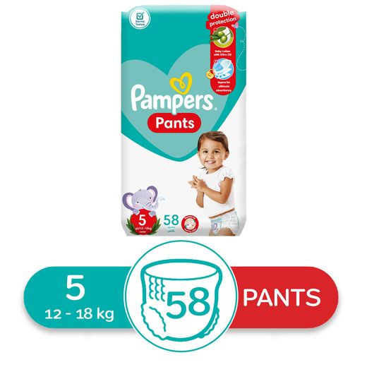 Pampers Diaper Pants, Size 5, 12-18 Kg, 58 Diapers