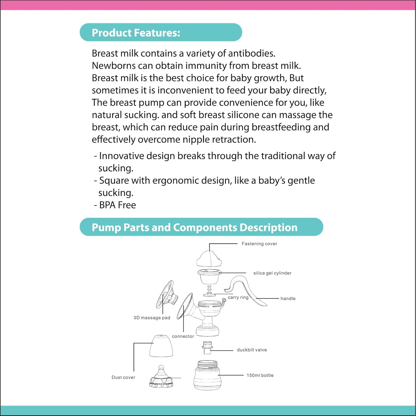 La Frutta Wide Neck Breast Pump 150ml + Free Milk Bags