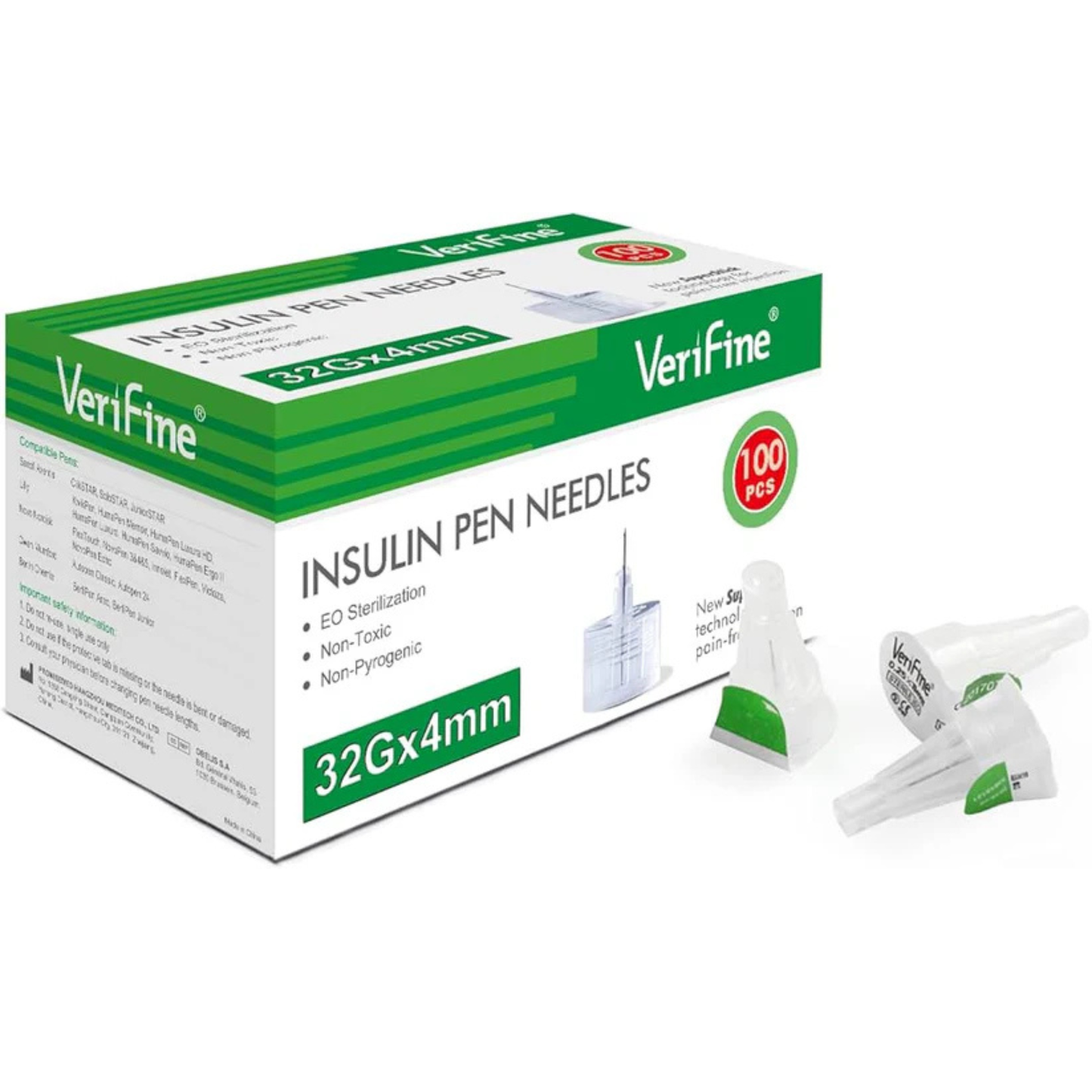 Verifine Insulin Pen Needles 32G*4mm -100PCS
