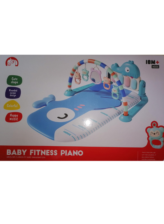 Multifunctional Baby Fitness Piano - 50cm Colorful Learning Toy for Early Education and Movement Development Blue