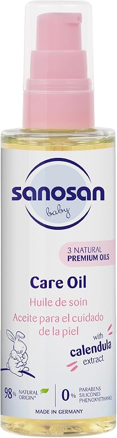 Sanosan Baby Care Oil | With Almond Oil, Organic Olive oil & Sunflower Seed Oil | Biodegradable - 100ml