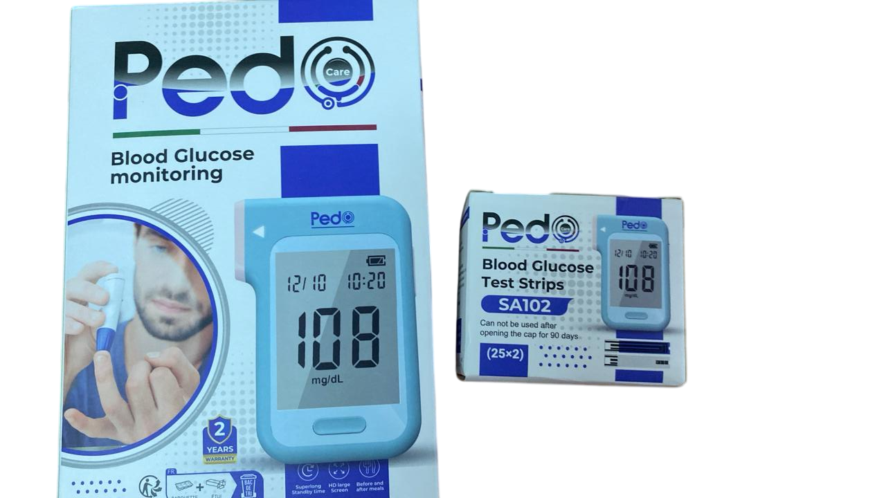Pedo Blood Glucose Monitoring Device with 50 strips