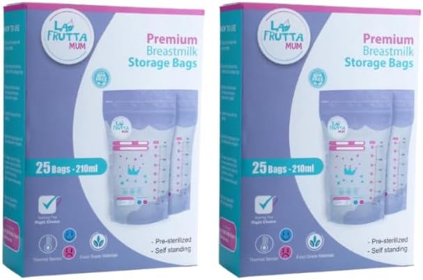 La Frutta Mum Breast Milk Storage Bags 210ml – 25 Pcs (Pack of 2)