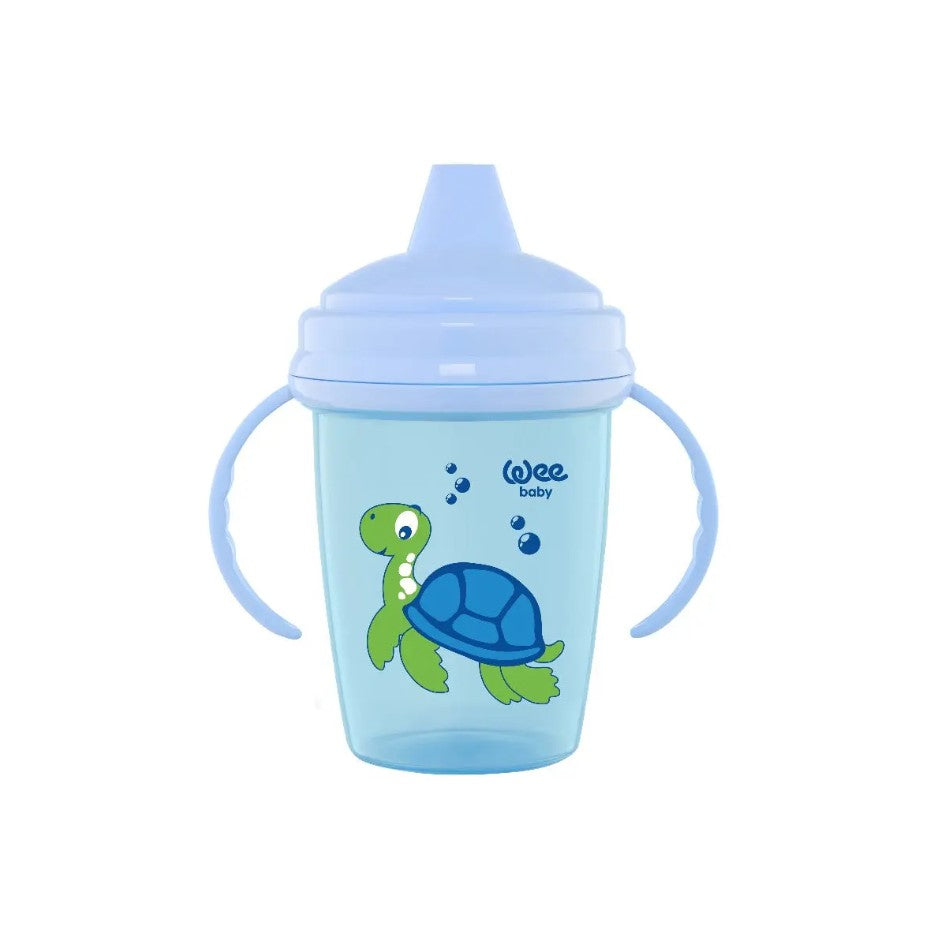 Wee Baby Thick Silicone Transitional Cup with Handles 240ml +6 Months Blue