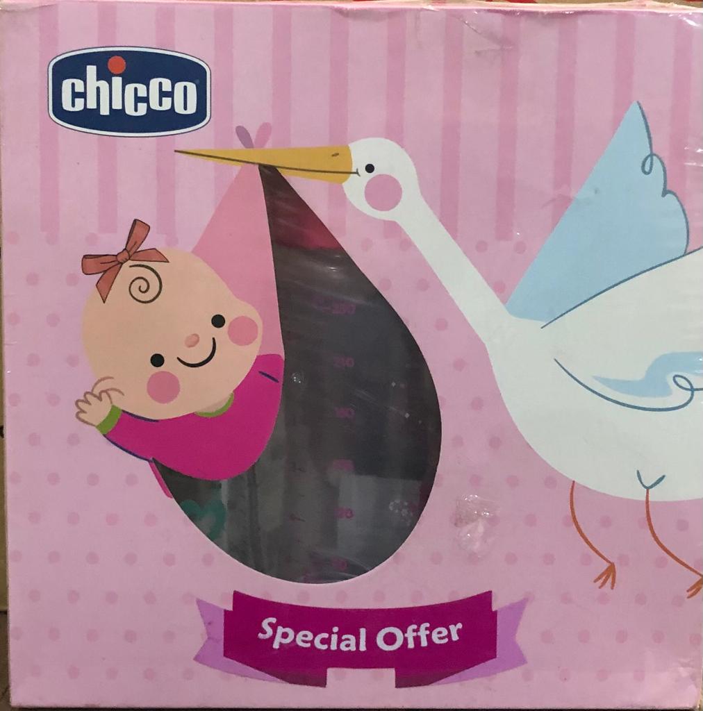 Chicco Special offer 3 Bottles( 1*240ml Glass +1*230ml +1*150ml Glass for girls pink)