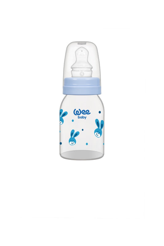 weebaby Feeding Bottle 125 cc (silicone nipple) blue