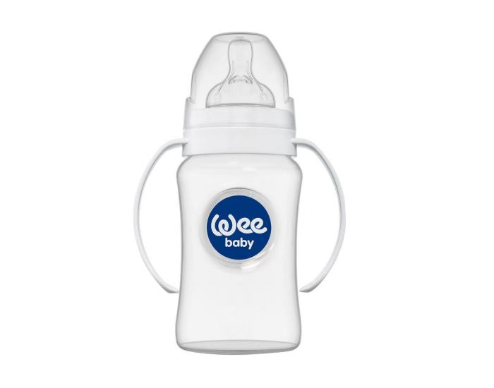 Weebaby Wide Neck Feeding Bottle with Grip Anti-Colic 250 ml Baby Blue