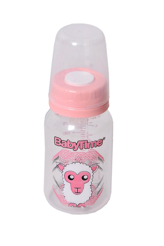 BabyTime Classic Feeding Bottle 150 cc (Silicone Nipple) pink