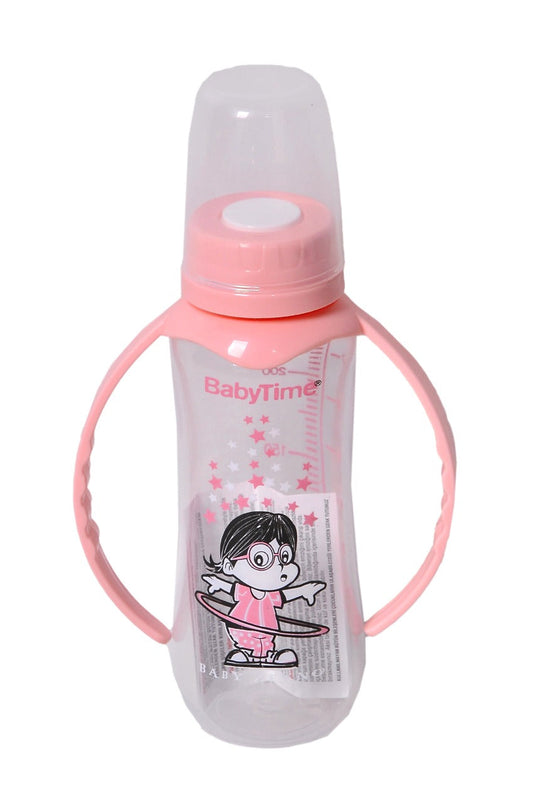 BabyTime Feeding Bottle With Handle 250 cc pink