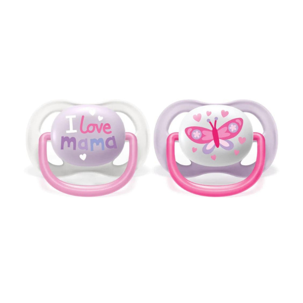 Avent 2 Silicon Pacifier ultra air 0-6m pink