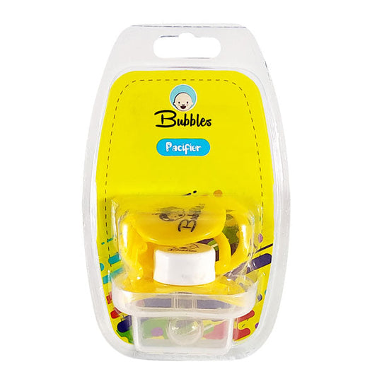 Bubbles Baby Pacifier With Chain Yellow