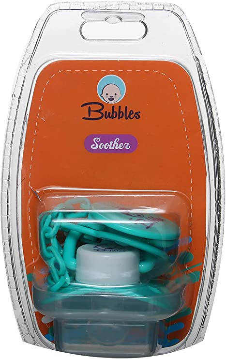 Bubbles Baby Pacifier With Chain Green
