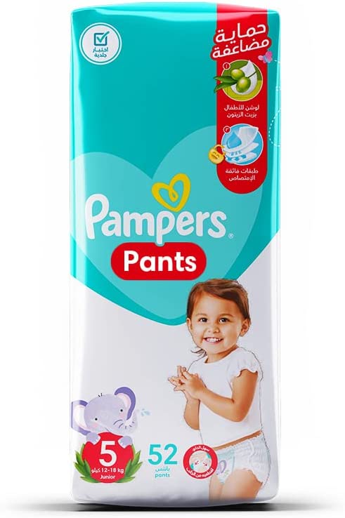 Pampers Pants Diapers, Size 5, 12-18 KG, 52 Diapers