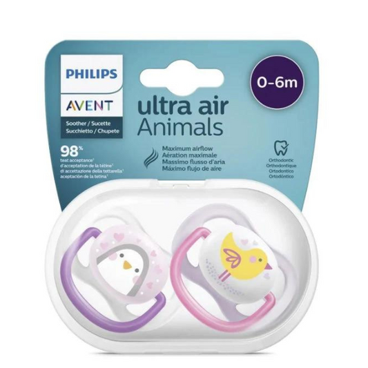 Avent Ultra Air Design Baby Soother (0 - 6m) - Animals