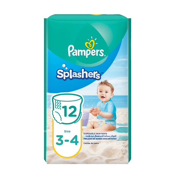 Pampers Splashers Baby Disposable Swim Pants Diapers, Size 3-4, 6-12kg, 12 Count