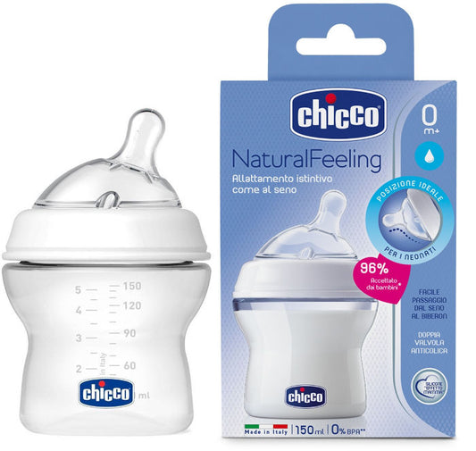 Chicco Feeding Bottle NaturalFeeling +0M 150ml White