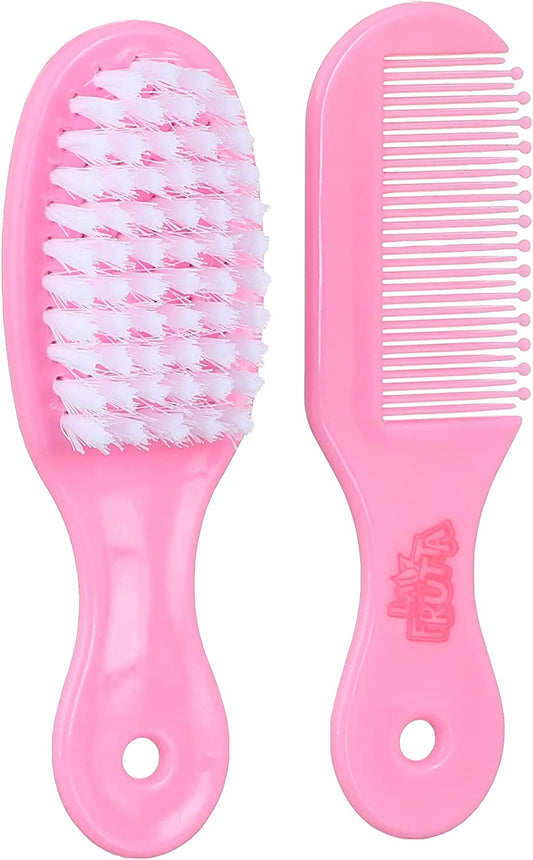 La Frutta Comb and Brush Set for Kids - Pink