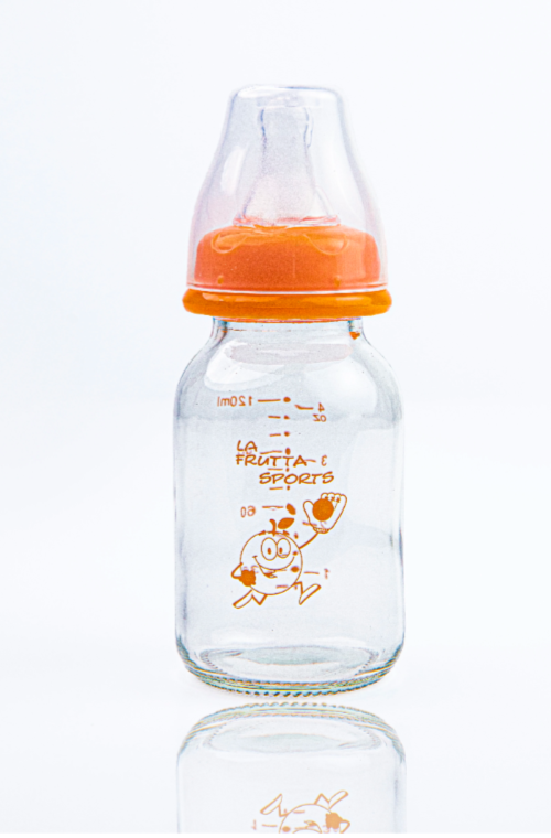 La Frutta Feeding Bottle 120ml Glass Orange