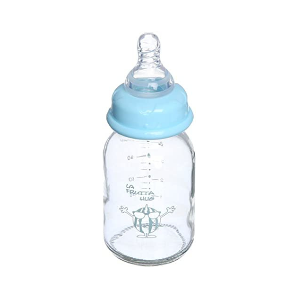 La Frutta Feeding Bottle 120ml Glass Blue