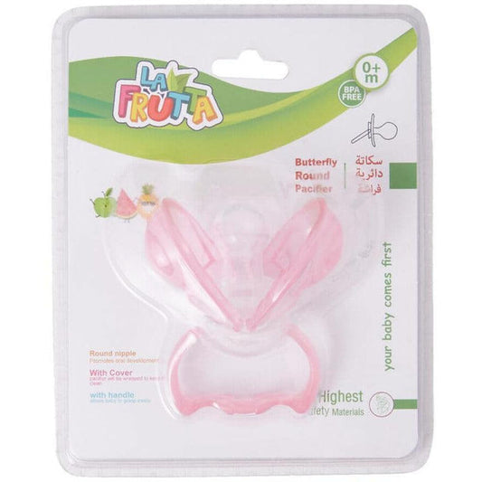 La Frutta Butterfly Round Pacifier Automatic Cover +0m Pink