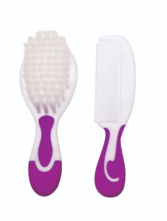 La Frutta 2-Piece Brush And Comb Set White-Purple