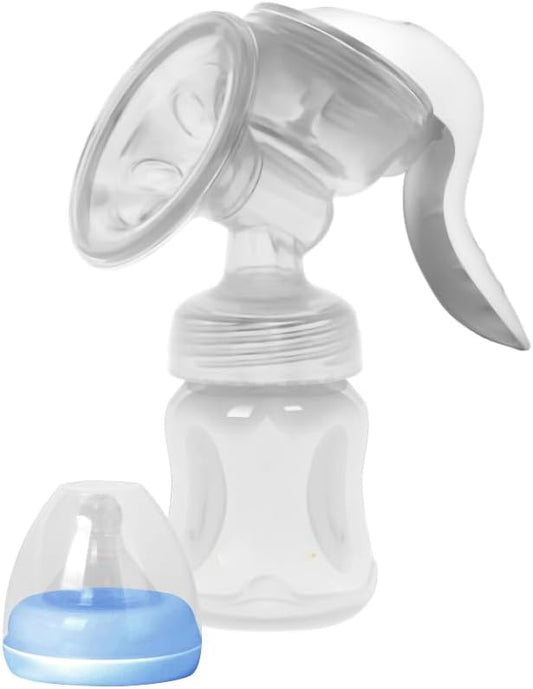 La Frutta Manual Breast Milk Pump, 150 Bottle, Silicone Nipple, Blue