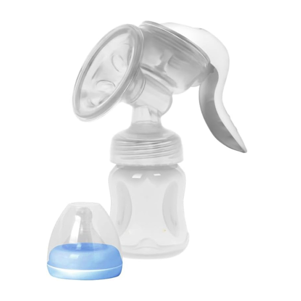 La Frutta Manual Breast Milk Pump, 150 Bottle, Silicone Nipple, Blue