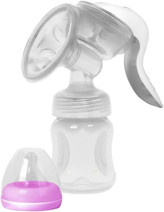 La Frutta Manual Breast Milk Pump, 150 Bottle, Silicone Nipple, Pink