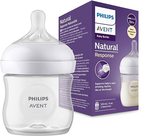 Avent Baby Bottle with Natural Response Teat, (+0M) 125ml