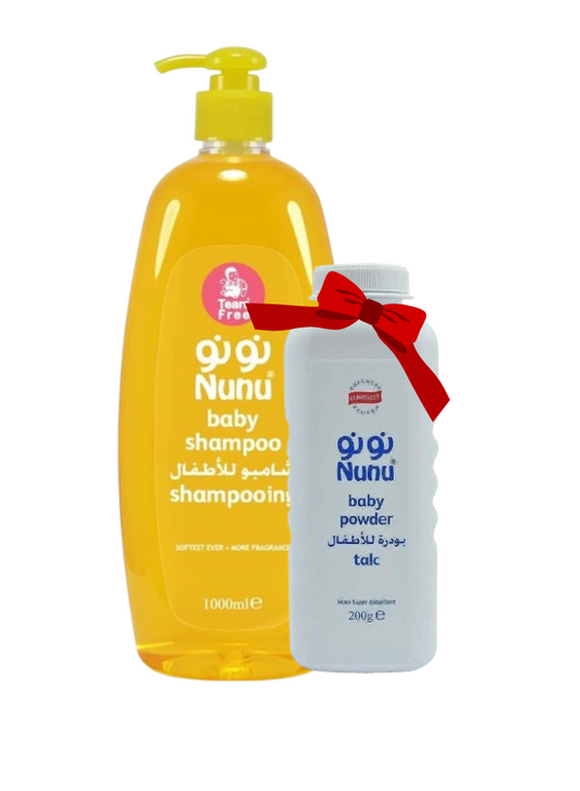 Nunu Baby Special Offer Shampoo 1L + Baby Talc Powder 200ML