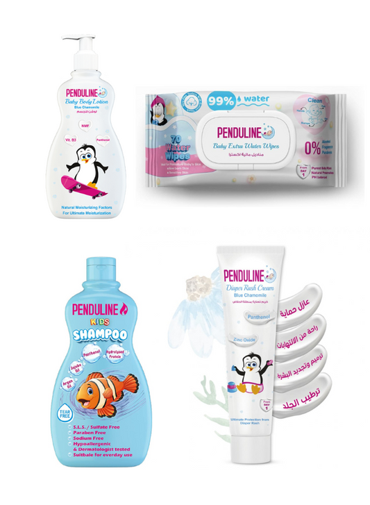 Penduline Baby Package  (Shampoo 250ml + Lotion 200ml + Wipes 72pcs + Diaper Rash Cream)