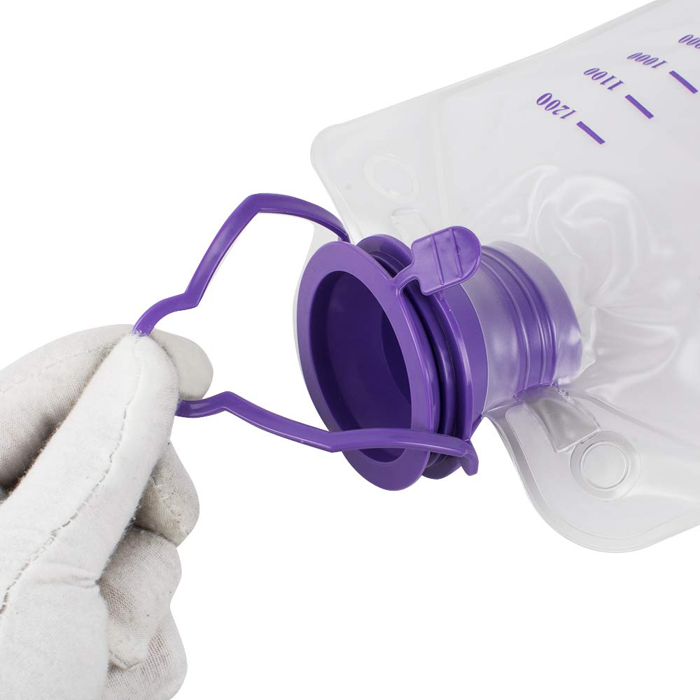 1200mL Enteral Gravity Feeding Bag Set – Disposable Nutrition Delivery Bag with Large Bore, Purple Cap & Tube – Non-Sterile, DEHP-Free, Single Use – Enteral Use Only
