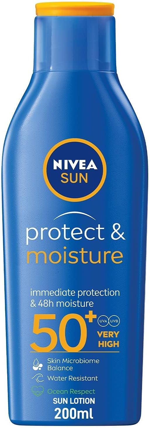 Nivea Sun Protect & Moisture Sun Lotion, UVA & UVB Protection, SPF 50, 200ml