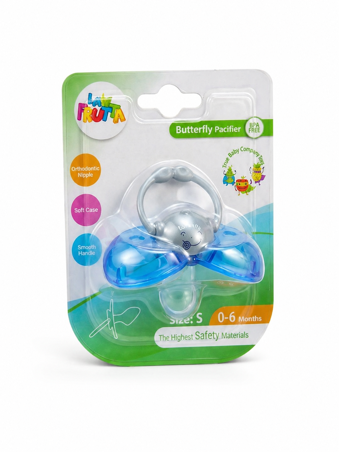 La Frutta Butterfly Pacifier – Orthodontic Design Blue