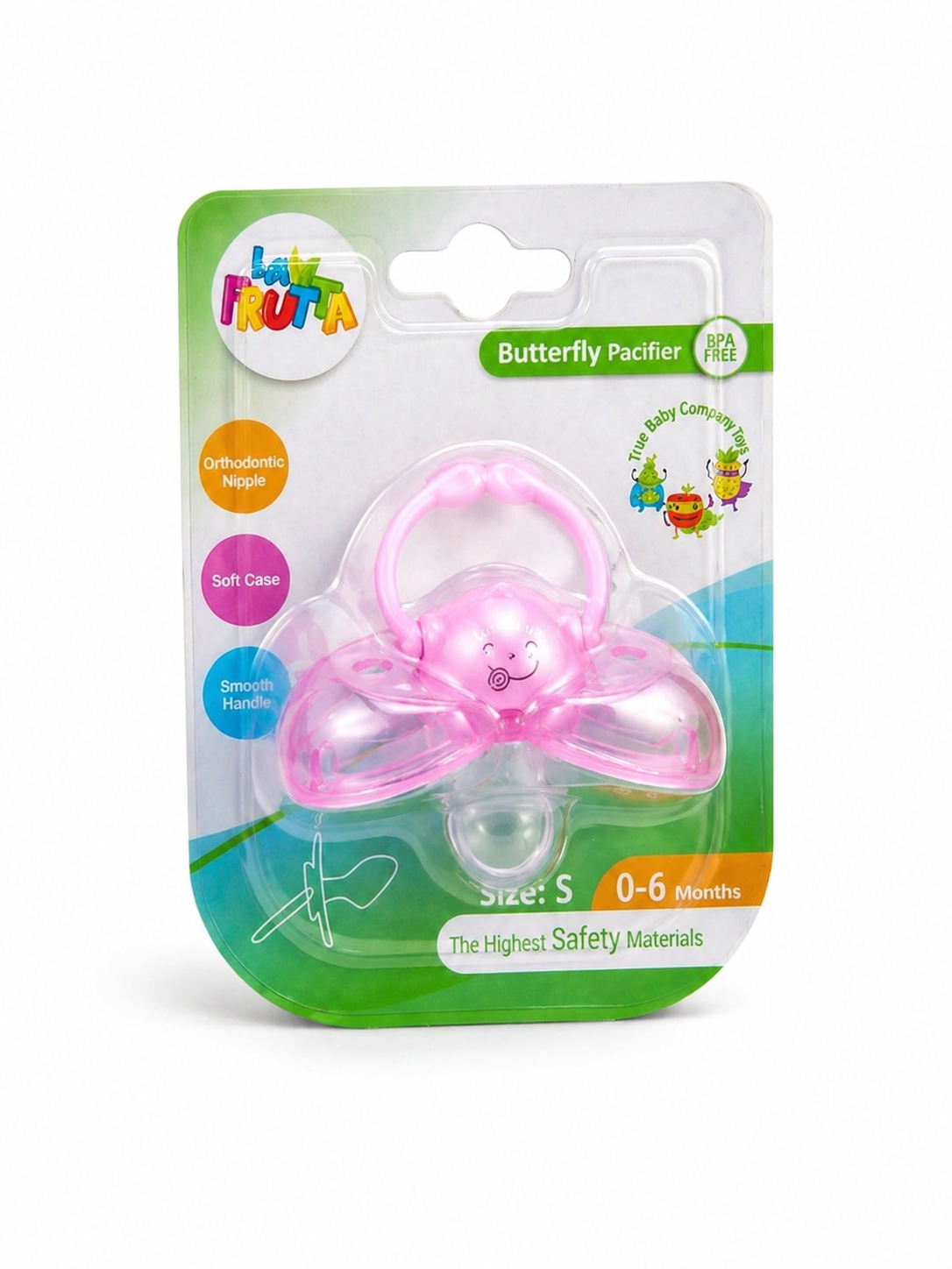 La Frutta Butterfly Pacifier – Orthodontic Design Pink
