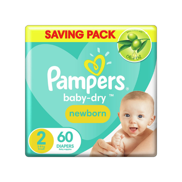 Pampers Diapers  Size 2 ,60 Pcs ,3-8 KG.