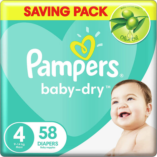 Pampers Diapers  Size 4 ,58 Pcs ,9-18 KG.