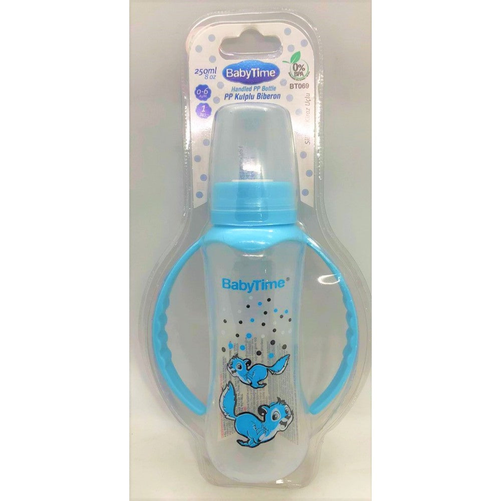 baby Time silicone Cup 250 ML +6 month wz Handle Blue
