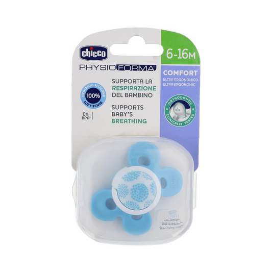 Chicco PhysioForma Comfort Baby Soother - Blue , 6-16 M(Pack of 1)