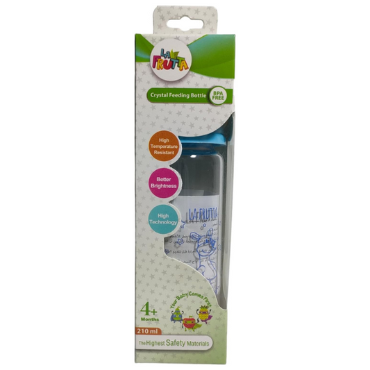 La Frutta Baby Glass Bottle +4m 210ml Blue