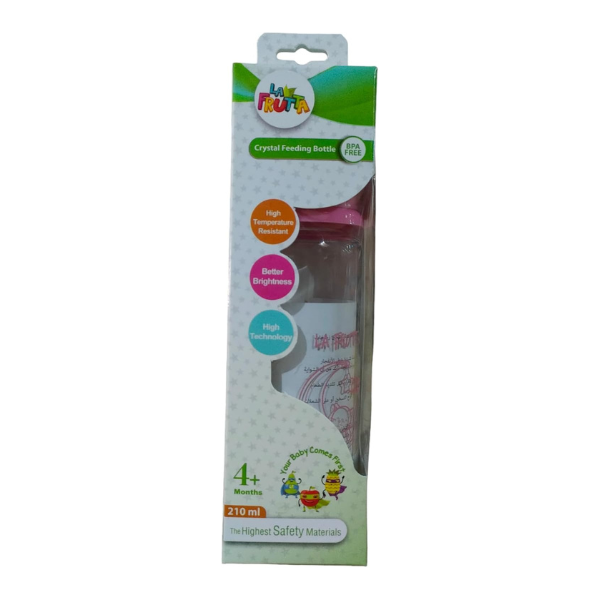 La Frutta Baby Glass Bottle +4m 210ml Pink