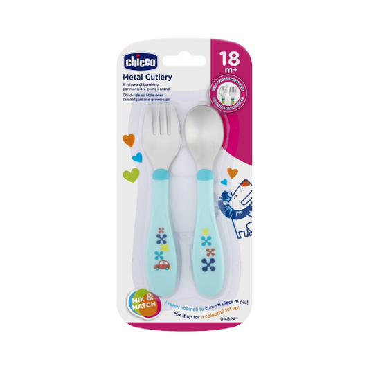 Chicco Metal Cutlery IN Stainless Steel +18M