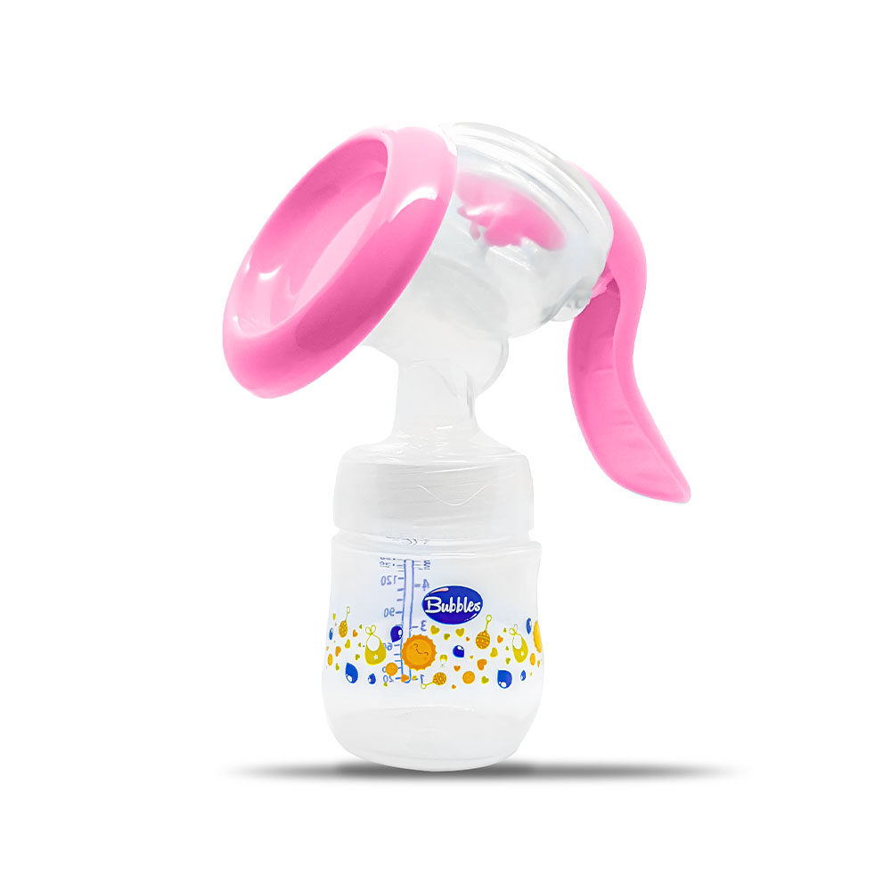 Bubbles Manual Breast Pump Pink
