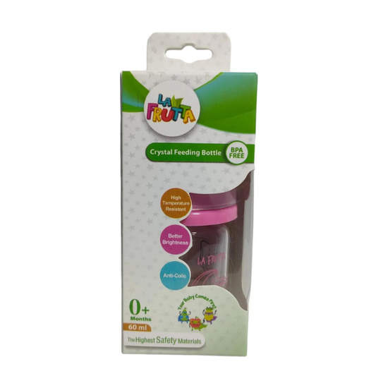 La Frutta Baby Feeding Glass Bottle 60ml Pink